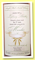 Laphroaig 17 yo 1987/2005 (51.9%, Monnier Trading, Switzerland, sherry, 271 bottles)
