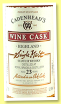 Royal Brackla 23 yo 1992/2016 (52.9%, Cadenhead, Wine Cask, claret, 156 bottles)