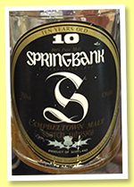 Springbank 10 yo (43%, OB, for Japan, dumpy bottle oval label, 75cl, +/-1980) Springbank 10 yo (43%, OB, for Japan, dumpy bottle oval label, 75cl, +/-1980)