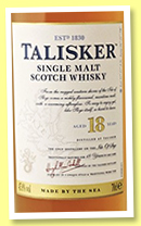 Talisker 18 yo (45,8%, OB, +/-2017) Talisker 18 yo (45,8%, OB, +/-2017)