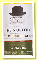 The Norfolk Farmers (45%, OB, St. George Distillery, grain, 1998 bottles, 2016) The Norfolk Farmers (45%, OB, St. George Distillery, grain, 1998 bottles, 2016)