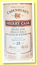 Tomatin 23 yo 1994/2018 (47.4%, Cadenhead, Sherry Cask, sherry hogshead, 234 bottles) Tomatin 23 yo 1994/2018 (47.4%, Cadenhead, Sherry Cask, sherry hogshead, 234 bottles)