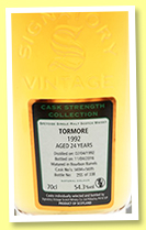 Tormore 24 yo 1992/2016 (54.3%, Signatory Vintage, bourbon, casks #5694 + 5695, 338 bottles)