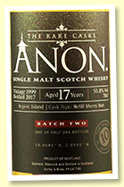 Anon Island Malt 17 yo 1999/2017 (53.8%, Abbey Whisky, refill sherry butt, 294 bottles)
Anon Island Malt 17 yo 1999/2017 (53.8%, Abbey Whisky, refill sherry butt, 294 bottles)