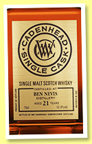 Ben Nevis 21 yo 1996/2018 (52.9%, Cadenhead, Single Cask, hogshead, 210 bottles) Ben Nevis 21 yo 1996/2018 (52.9%, Cadenhead, Single Cask, hogshead, 210 bottles)