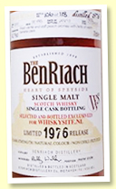 Benriach 36 yo 1976/2013 (40.1%, OB for whiskysite.nl, refill hogshead, cask #3012, 118 bottles)