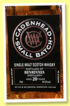 Benrinnes 20 yo 1997/2018 (54%, Cadenhead, Small Batch, 408 bottles) Benrinnes 20 yo 1997/2018 (54%, Cadenhead, Small Batch, 408 bottles)
