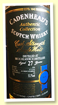 Bruichladdich 27 yo 1988/2016 (50.2%, Cadenhead Authentic Collection, Bourbon Hogshead, 150 bottles) Bruichladdich 27 yo 1988/2016 (50.2%, Cadenhead Authentic Collection, Bourbon Hogshead, 150 bottles)