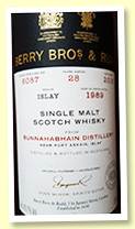 Bunnahabhain 28 yo 1989/2018 (45.1%, Berry Brothers, hogshead, cask #6087)
Bunnahabhain 28 yo 1989/2018 (45.1%, Berry Brothers, hogshead, cask #6087)