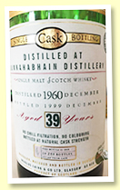 Bunnahabhain 39 yo 1960/1999 (43.4%, Douglas Laing Old Malt Cask, sherry, 208 bottles)
Bunnahabhain 39 yo 1960/1999 (43.4%, Douglas Laing Old Malt Cask, sherry, 208 bottles)