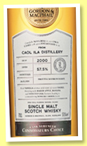 Caol Ila 17 yo 2000/2018 (57.5%, Gordon & MacPhail, Connoisseurs Choice, first fill bourbon barrel, cask #309608, 180 bottles) Caol Ila 17 yo 2000/2018 (57.5%, Gordon & MacPhail, Connoisseurs Choice, first fill bourbon barrel, cask #309608, 180 bottles)