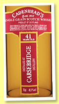 Carsebridge 41 yo 1976/2018 (49.1%, Cadenhead, hogshead, 144 bottles) Carsebridge 41 yo 1976/2018 (49.1%, Cadenhead, hogshead, 144 bottles)