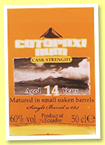 Cotopaxi 14 yo ‘Cask Strength’ (60%, OB, Ecuador, single barrel, cask #064, +/-2017)