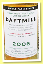 Daftmill 2006/2018 ‘Summer Batch Release’ (46%, OB, 1665 bottles)