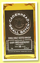 Glen Spey-Glenlivet 16 yo 2001/2018 (54%, Cadenhead, Small Batch, hogsheads, 858 bottles) Glen Spey-Glenlivet 16 yo 2001/2018 (54%, Cadenhead, Small Batch, hogsheads, 858 bottles)