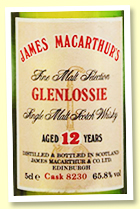 Glenlossie 12 yo (65.8%, James MacArthur’s, bottled 1980s, cask #8230) Glenlossie 12 yo (65.8%, James MacArthur’s, bottled 1980s, cask #8230)