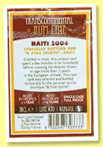 Haiti 2004/2018 (63.1%, Transcontinental Rum Line, for ‘& Fine Spirits Paris) Haiti 2004/2018 (63.1%, Transcontinental Rum Line, for ‘& Fine Spirits Paris)