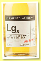 Lg8 (59.5%, Elixir Distillers, Elements of Islay, 2018) 
