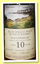 Lochindaal 10 yo 2007/2018 (53.1%, Hidden Spirits, bourbon, cask ref #LH718, 235 bottles)