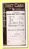 Macallan 16 yo 1991/2007 (43%, Jean Boyer, Best Casks of Scotland, 1st fill sherry, 570 bottles) 