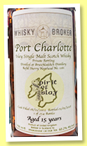 Port Charlotte 15 yo 2002/2018 (60.2%, Whisky Broker for Spirit of Islay, refill sherry hogshead, cask #1161, 254 bottles)