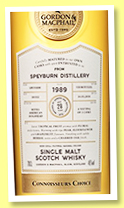 Speyburn 28 yo 1989/2018 (46%, Gordon & MacPhail, Connoisseurs Choice, refill American hogshead, 528 bottles) Speyburn 28 yo 1989/2018 (46%, Gordon & MacPhail, Connoisseurs Choice, refill American hogshead, 528 bottles)