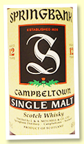 Springbank 12 yo (46%, OB, tall bottle ‘green thistle’, dark vatting, 1990s) Springbank 12 yo (46%, OB, tall bottle ‘green thistle’, dark vatting, 1990s)