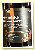 Springbank 21 yo 1996/2018 (54.7%, Scotch Malt Whisky Society, #27.112, ‘A broadside cannon barrage’, sherry butt, 532 bottles