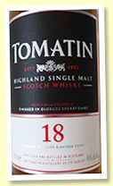 Tomatin 18 yo (46%, OB, bottled 2012)