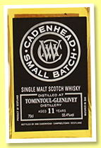Tomintoul-Glenlivet 11 yo 2006/2018 (55.4%, Cadenhead, Small Batch, 666 bottles) Tomintoul-Glenlivet 11 yo 2006/2018 (55.4%, Cadenhead, Small Batch, 666 bottles)