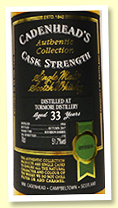 Tormore 33 yo 1984/2017 (51.7%, Cadenhead Authentic Collection, bourbon barrel, 132 bottles)