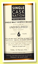 Undisclosed Islay 6 yo (57.9%, Single Cask Nation, 2nd fill PX barrique, cask #613-4, 276 bottles, +/-2015) Undisclosed Islay 6 yo (57.9%, Single Cask Nation, 2nd fill PX barrique, cask #613-4, 276 bottles, +/-2015)