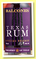 Balcones ‘Texas Rum’ (63.9%, OB, USA, +/-2018) 