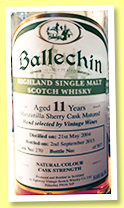 Ballechin 11 yo 2004/2015 (54.6%, OB, for Vintage Wines, USA Manzanilla finish, 507 bottles)