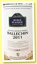 Ballechin 2011/2018 (59.9%, La Maison du Whisky, 20 Rue d’Anjou, bourbon barrel, cask #312, 218 bottles)