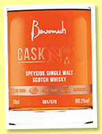 Benromach 1998/2018 ‘Cask No.1’ (60.1%, OB, sherry butt, 575 decanters)