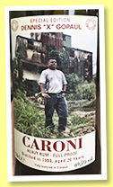 Caroni 20 yo 1998/2018 ‘Dennis X Gopaul’ (69.5%, Velier)