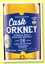 Cask Orkney 18 yo (46%, A.D. Rattray, bourbon, +/-2018)