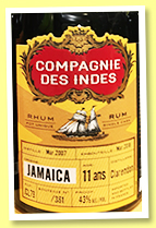 Clarendon 11 yo 2007/2018 (43%, Compagnie des Indes, Jamaica, cask #JCL79, 361 bottles) 