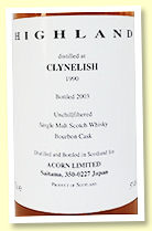 Clynelish 1990/2003 (57.4%, Acorn, bourbon cask)