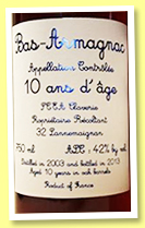 Domaine de Baraillon 10 yo 2003/2013 (42%, OB, Claverie, Bas-armagnac) Domaine de Baraillon 10 yo 2003/2013 (42%, OB, Claverie, Bas-armagnac)