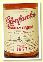 Glenfarclas 1977/2017 Family Casks (45.3%, OB, cask #7260, 4th fill hogshead, 182 bottles)