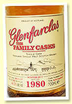 Glenfarclas 1980/2017 Family Casks (44.5%, OB, cask #1414, refill hogshead, 262 bottles)