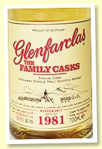 Glenfarclas 1981/2017 Family Casks (54.6%, OB, cask #1606, 4th fill butt, 523 bottles)