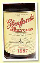 Glenfarclas 1987/2017 Family Casks (44.3%, OB, cask #1494, 4th fill butt, 525 bottles)