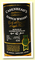 Glenfarclas 42 yo 1973/2015 (40.2%, Cadenhead Authentic Collection, bourbon barrel, 168 bottles)
