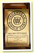 Glentauchers 27 yo 1990/2018 (54.4%, Cadenhead Single Cask, bourbon barrel, 168 bottles)