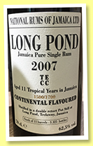 Long Pond 2007/2018 (62.3%, National Rums of Jamaica Ltd, 3.325 bottles)