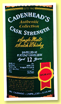 Pulteney 12 yo 2006/2018 (56%, Cadenhead, Authentic Collection, bourbon hogshead, 282 bottles)