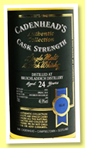 Bruichladdich 24 yo 1993/2018 (46.9%, Cadenhead, Authentic Collection, hogshead, 204 bottles)